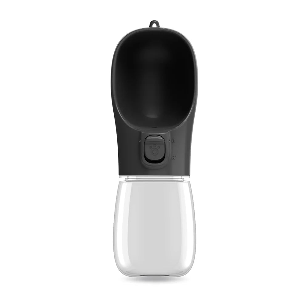 Black portable dog and cat water bottle
