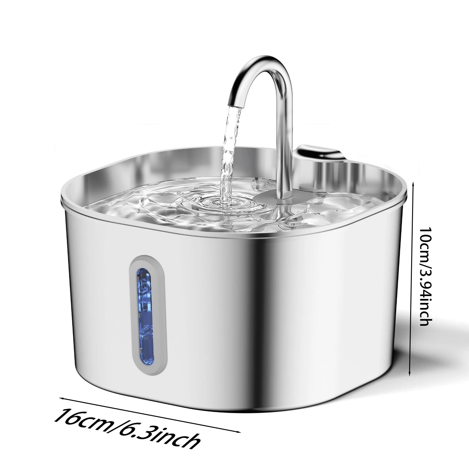 Cat and dog drinking area with stainless steel pet water fountain