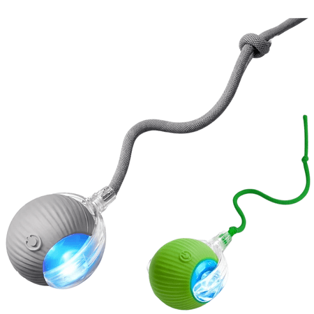 Two-pack - Grey & Green rolling ball toy set for cats and dogs