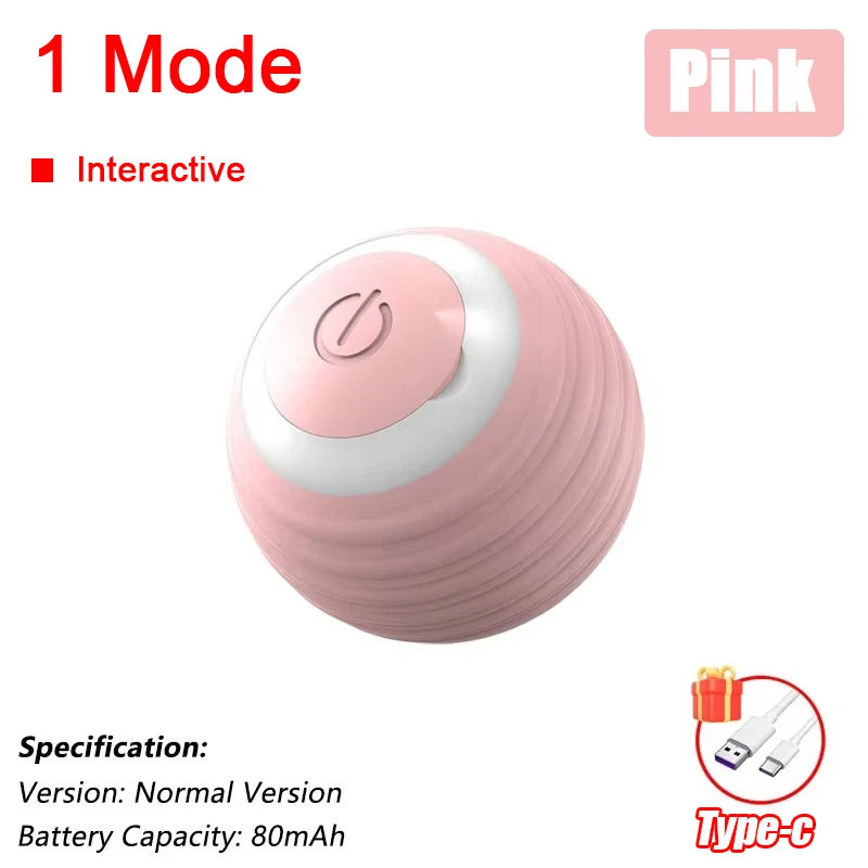 Rechargeable Interactive Rolling Ball Toy for Cats & Dogs