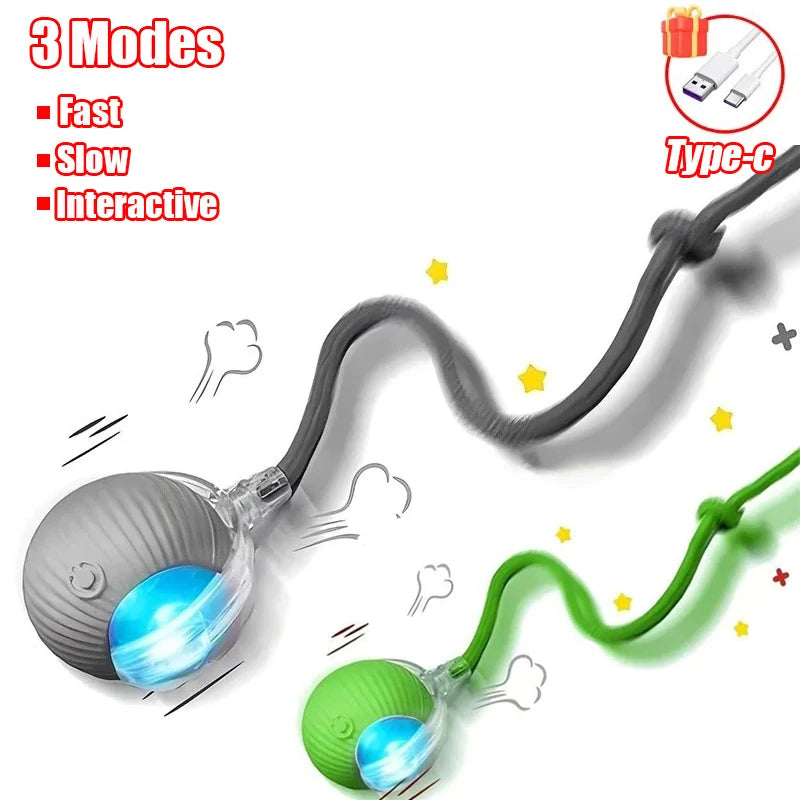 Rechargeable Interactive Rolling Ball Toy for Cats & Dogs