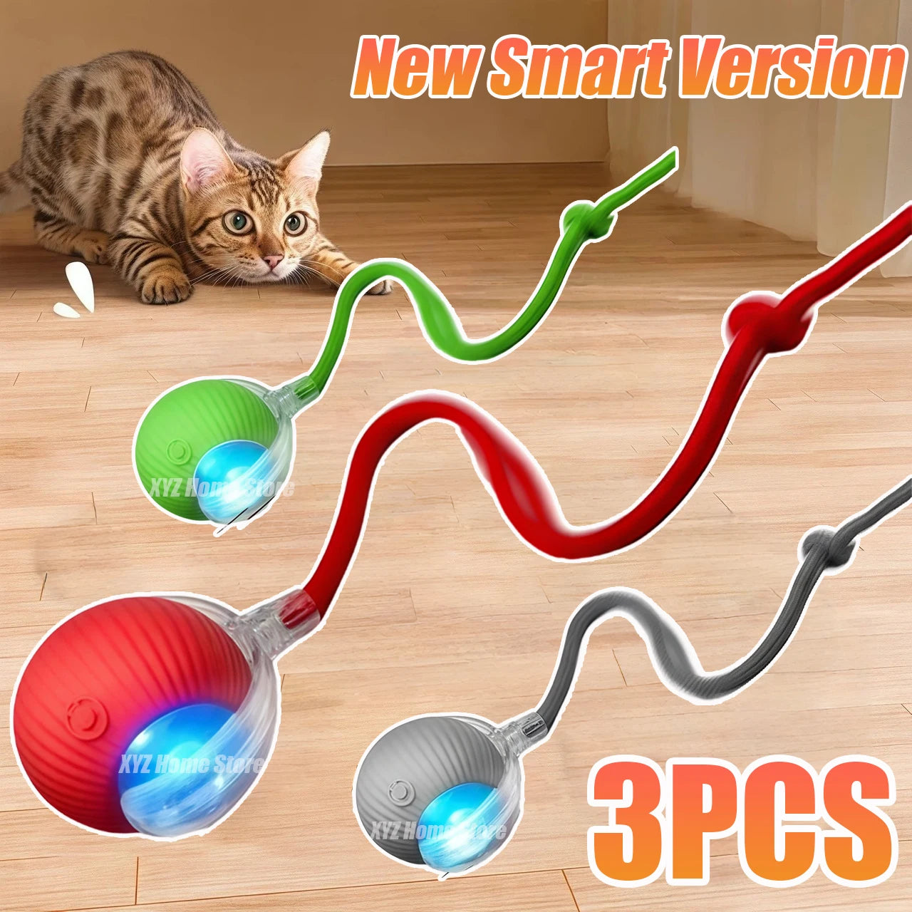 Rechargeable Interactive Rolling Ball Toy for Cats & Dogs