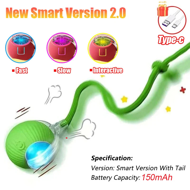 Rechargeable Interactive Rolling Ball Toy for Cats & Dogs