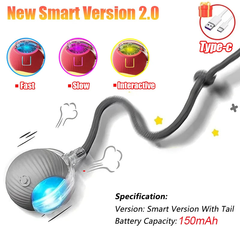 Rechargeable Interactive Rolling Ball Toy for Cats & Dogs