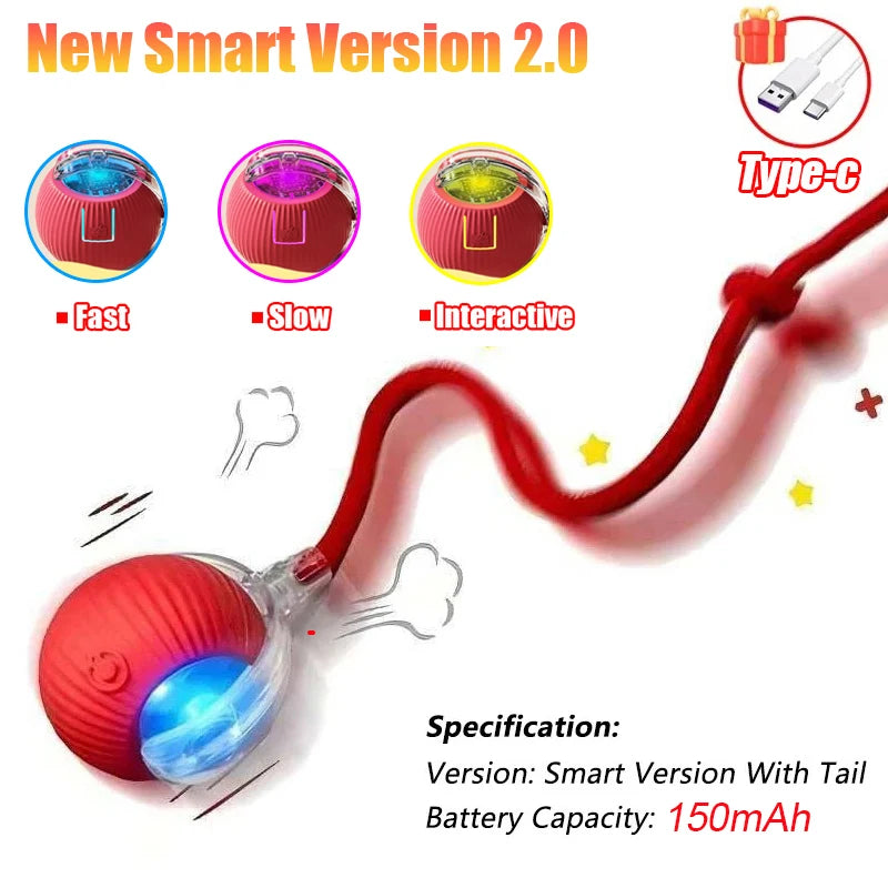 Rechargeable Interactive Rolling Ball Toy for Cats & Dogs