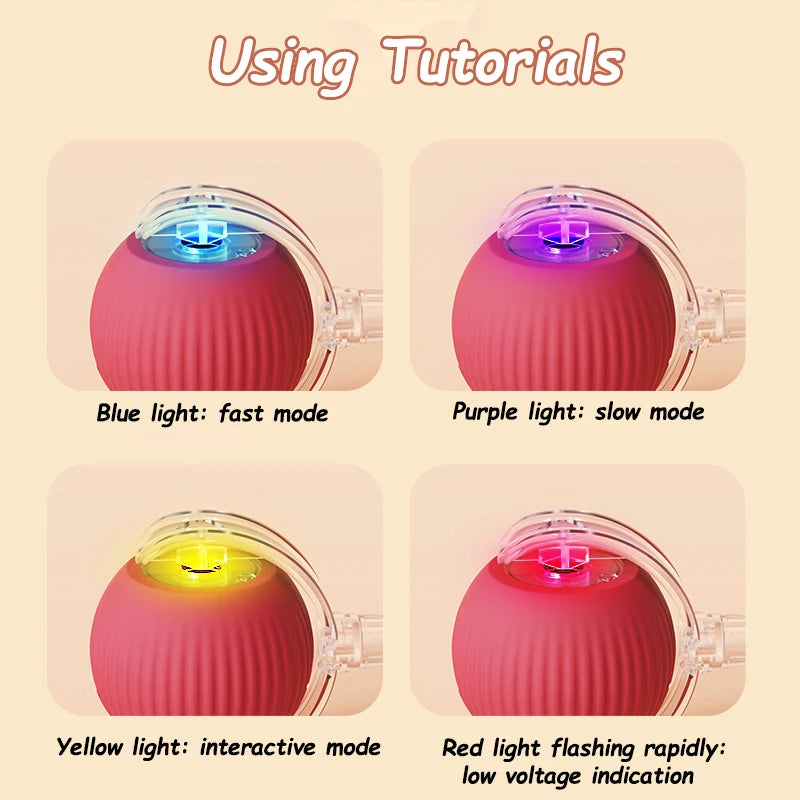 Rechargeable Interactive Rolling Ball Toy for Cats & Dogs
