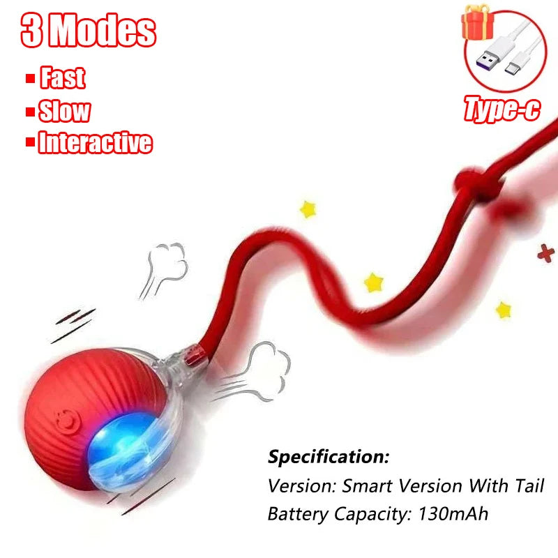 Rechargeable Interactive Rolling Ball Toy for Cats & Dogs