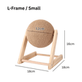 Small L-frame cat scratching ball with product dimensions