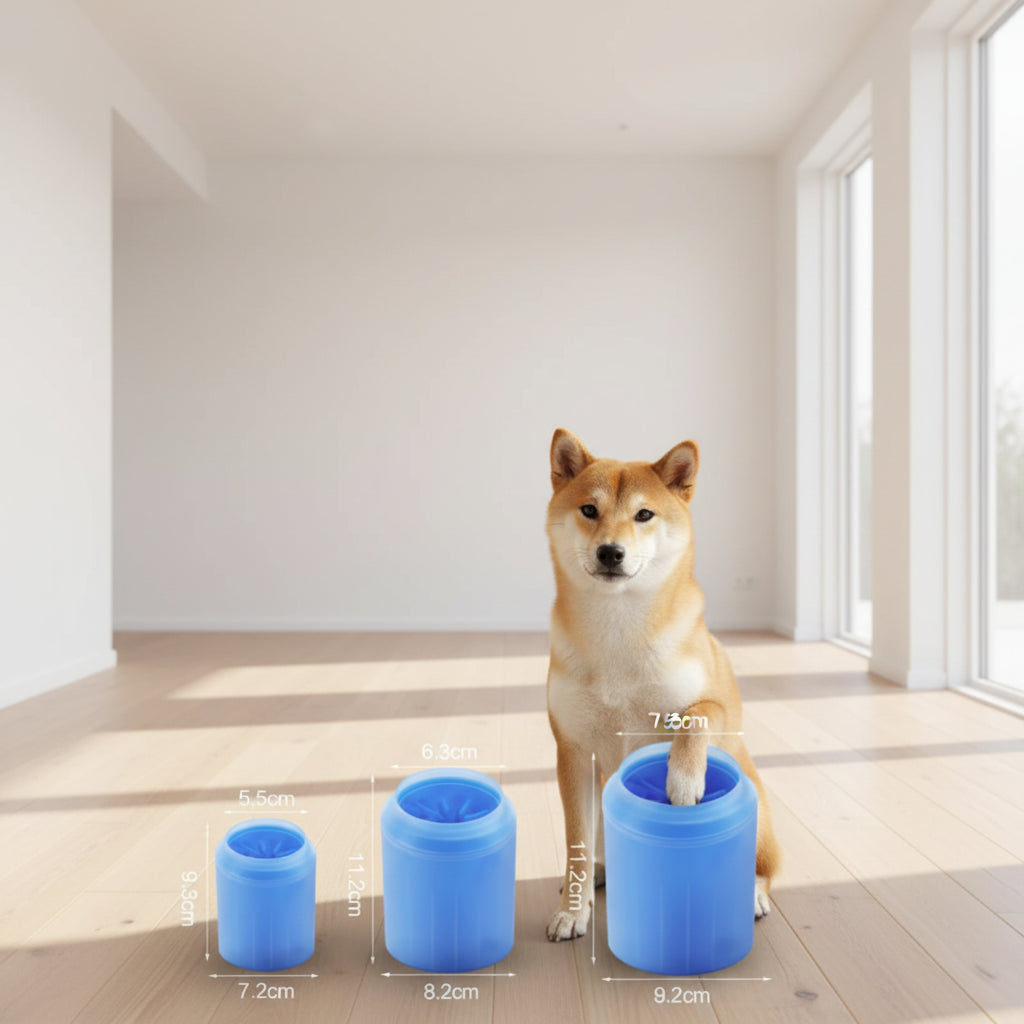 Small medium and large pet paw cleaner cups for dogs