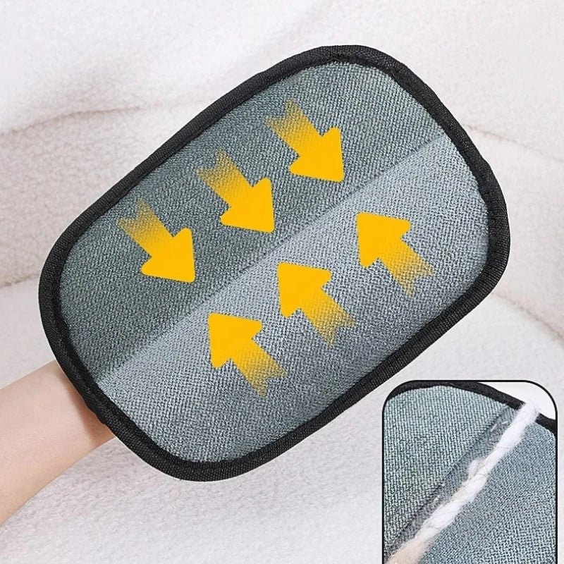 Washable reusable mitt for removing cat and dog hair