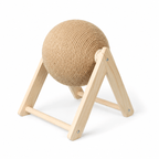 Wooden sisal cat scratching ball toy with sturdy L-frame stand